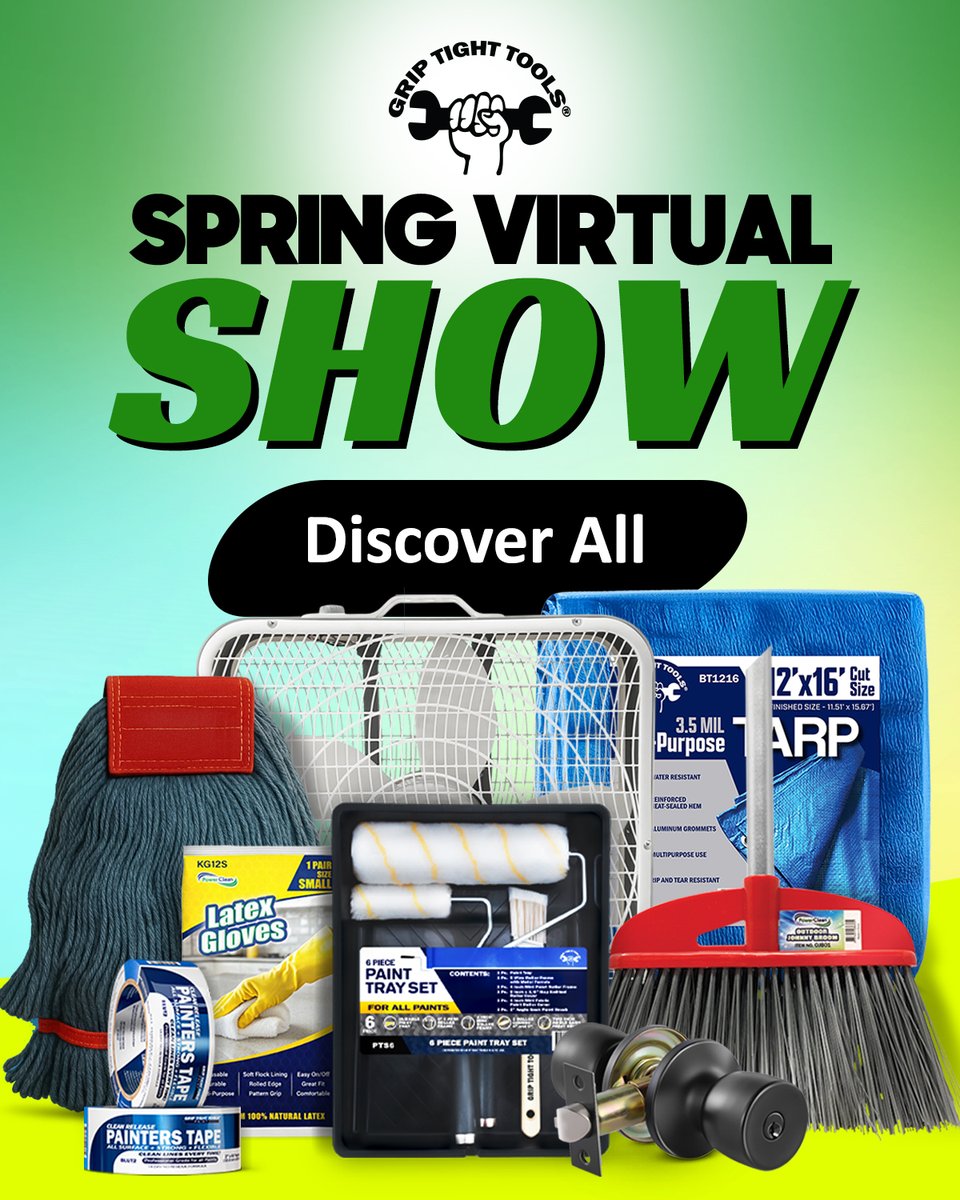 GripTight10's tweet photo. 🔧 Grip Tight Tools Spring Virtual Show 🔧
Reliable tools &amp; jobsite essentials built to keep projects moving.
✔️Quality materials ✔️Practical solutions ⏳Limited quantities - don’t miss out
👉 Explore now: https://t.co/bVgvmH7rG9
#GripTightTools #SpringVirtualShow #SpringSavings https://t.co/eJzTV3RfQR