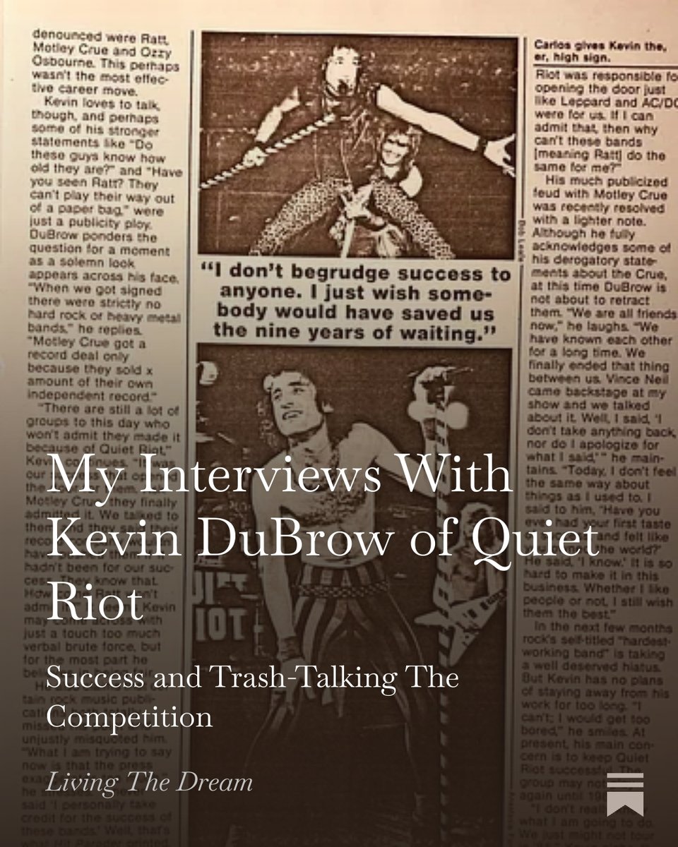 MA_Cassata's tweet photo. New post on my Substack. My interviews with Kevin DuBrow of Quiet Riot were when I was a rock music journalist. Were you a fan of Quiet Riot? https://t.co/W2H0Tnpm4P https://t.co/PjopCFRzXd