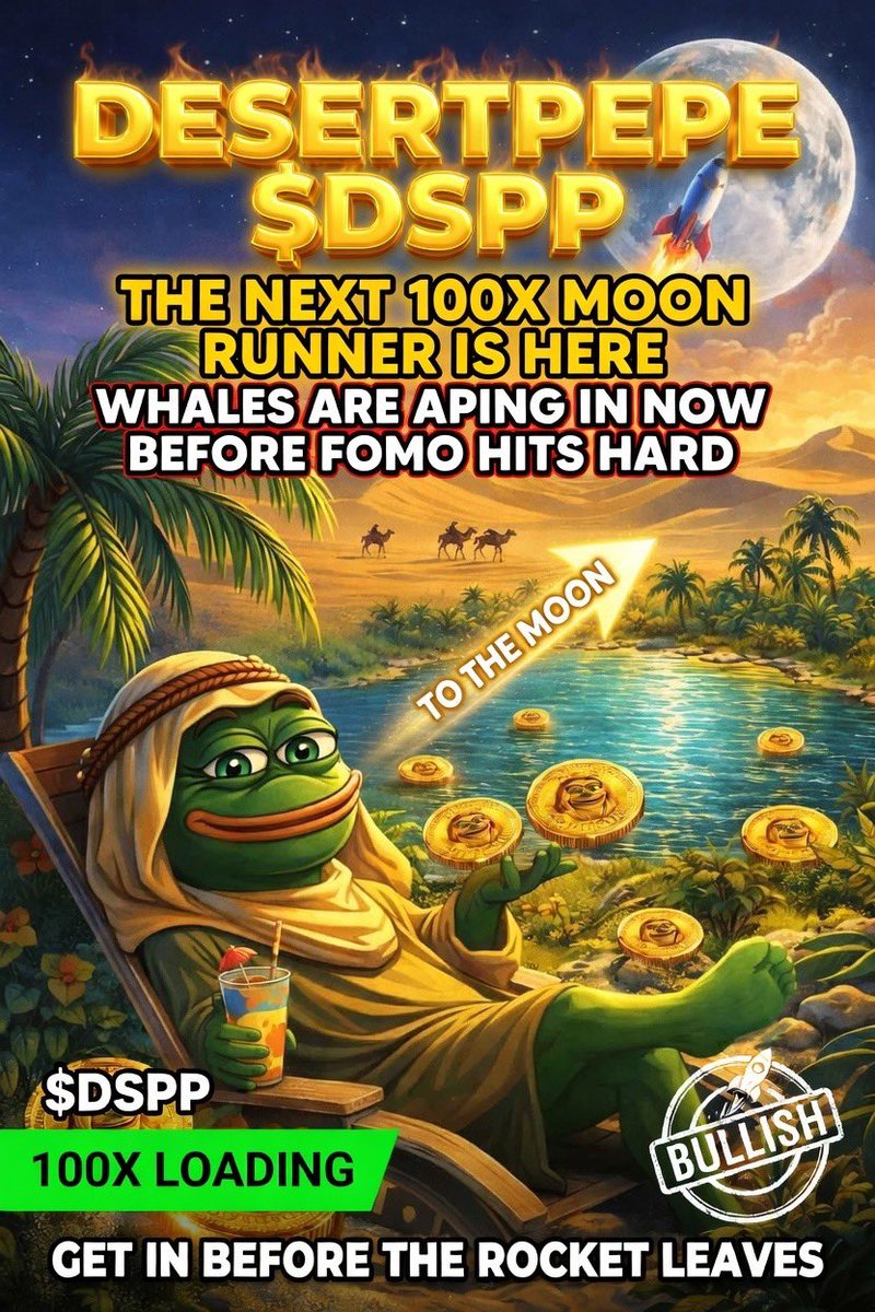 web3Mysterious1's tweet photo. @Vibatron That parabolic move? Thatโs $DSPP next ๐ต๐ธ
Smart money already loading. Supply getting eaten.
This isnโt a pumpโฆ itโs a launchpad ๐
Last chance before it goes vertical. Donโt fade this @DesertPepe78080
Tg- https://t.co/26gUx66dwY
#memecoin #solans #DSPP https://t.co/rHM8yNdPED