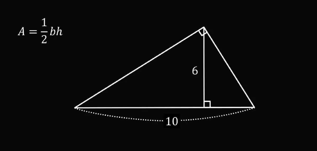 JSegor's tweet photo. Can anyone figure out the area of this triangle (the larger one made up of the two right triangles)? You are given a hint here. This is a test of whether you can reason properly on a simple math problem. https://t.co/jCP2lRvezQ