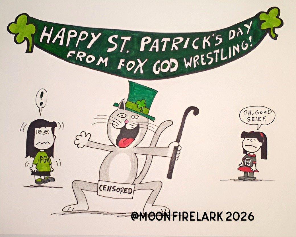 MoonfireLark's tweet image. Happy St Patrick's Day from Fox God Wrestling!🍀😺💚✨

This year Bandit helped out but not everybody was impressed.😹 🍀💚✨

*note: don't mind the spelling error.🙀😹

#FGW #saintpatricksday🍀 #comedy #humor