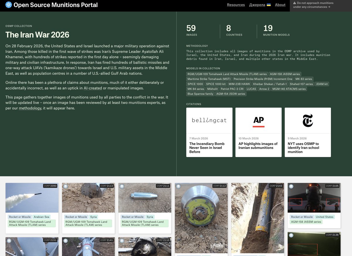 Open Source Munitions Portal tweet media