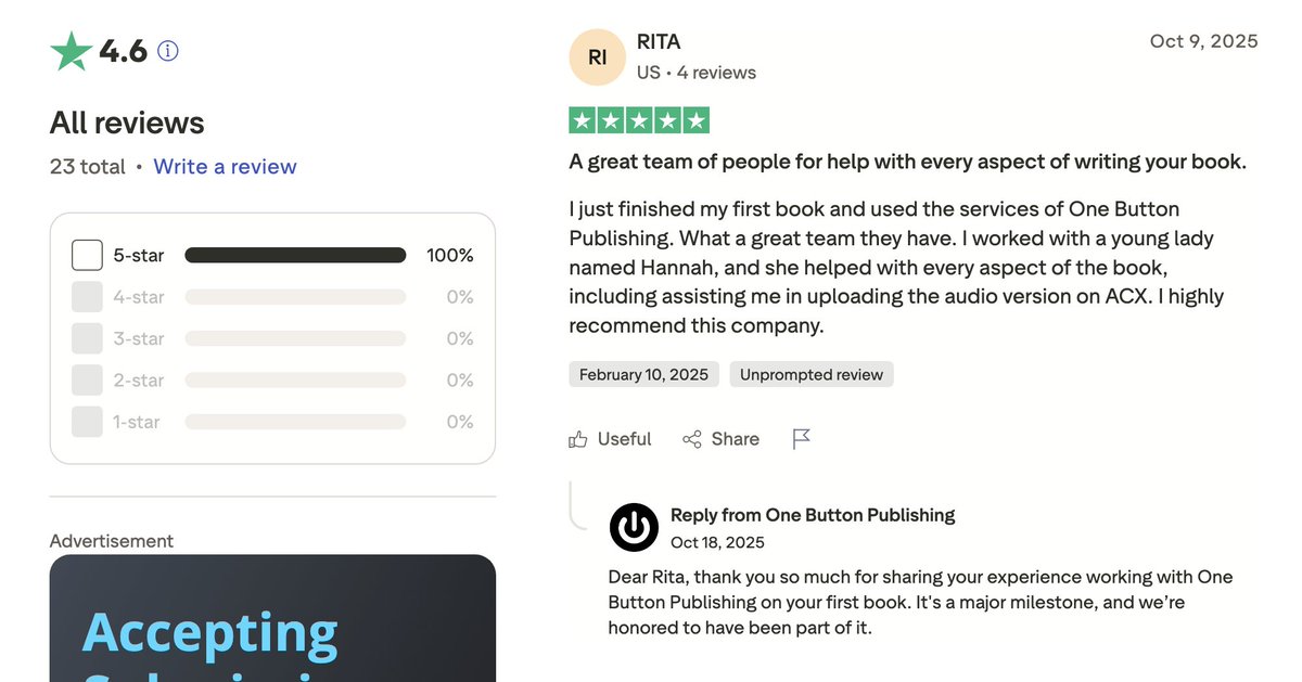 One Button Publishing tweet media