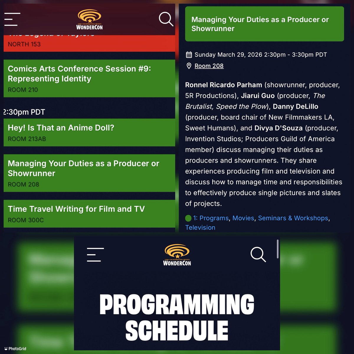 5RProductions's tweet photo. Officially back on the programming schedule for the 3rd consecutive year at @WonderCon 🚨👏

Come hear from 4 producers of vastly different backgrounds, trailblazing their own lanes in the entertainment biz. 

Looking forward to connecting with new and old WonderCon attendees. https://t.co/nNgnVuzdVa