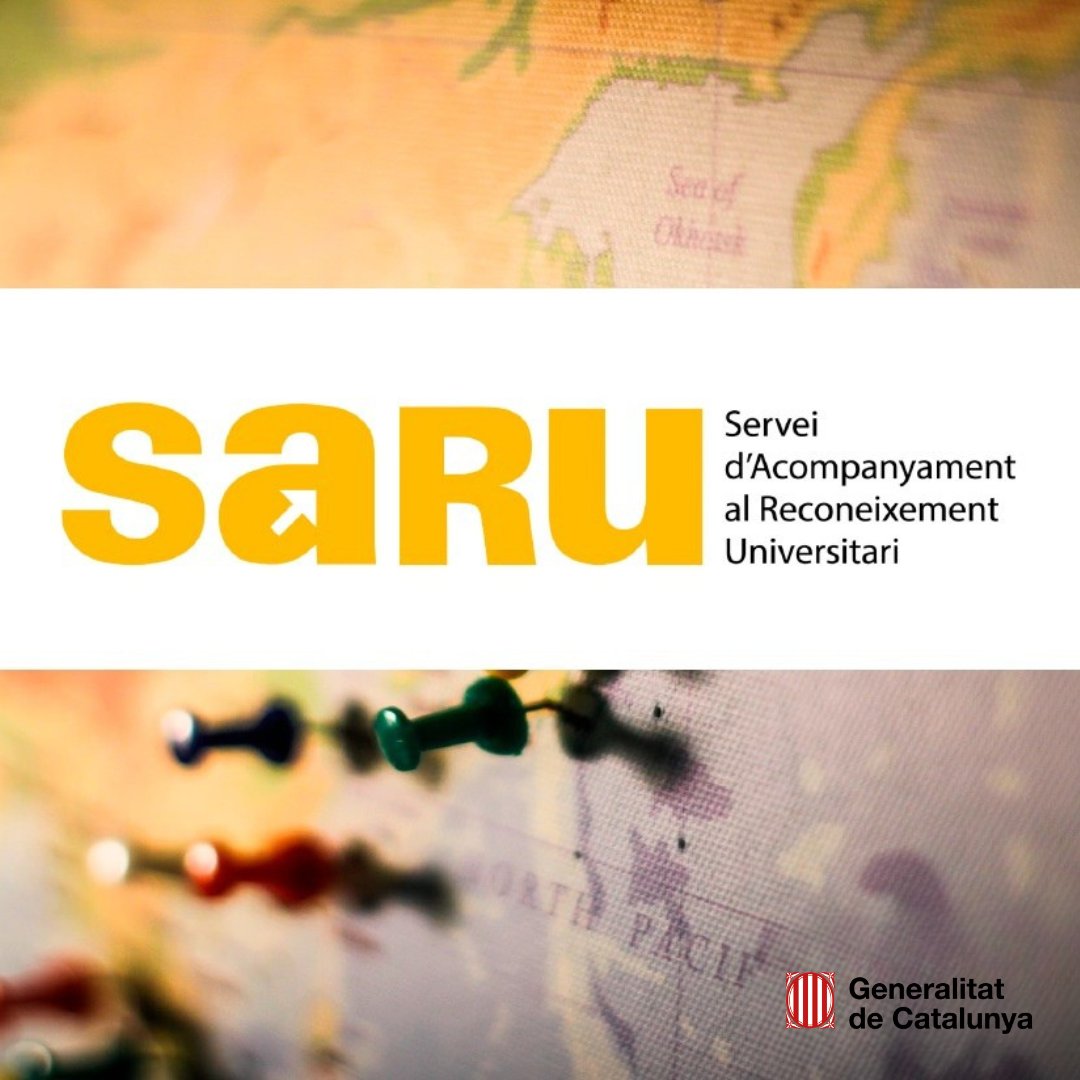 Et cal formació sobre com homologar títols universitaris?

El servei d’acompanyament al reconeixement universitari (SARU) organitza sessions informatives.

Són en línia, interactives i tenen lloc un dimecres al mes a partir de demà.

Inscripcions aquí👇
docs.google.com/forms/d/e/1FAI…