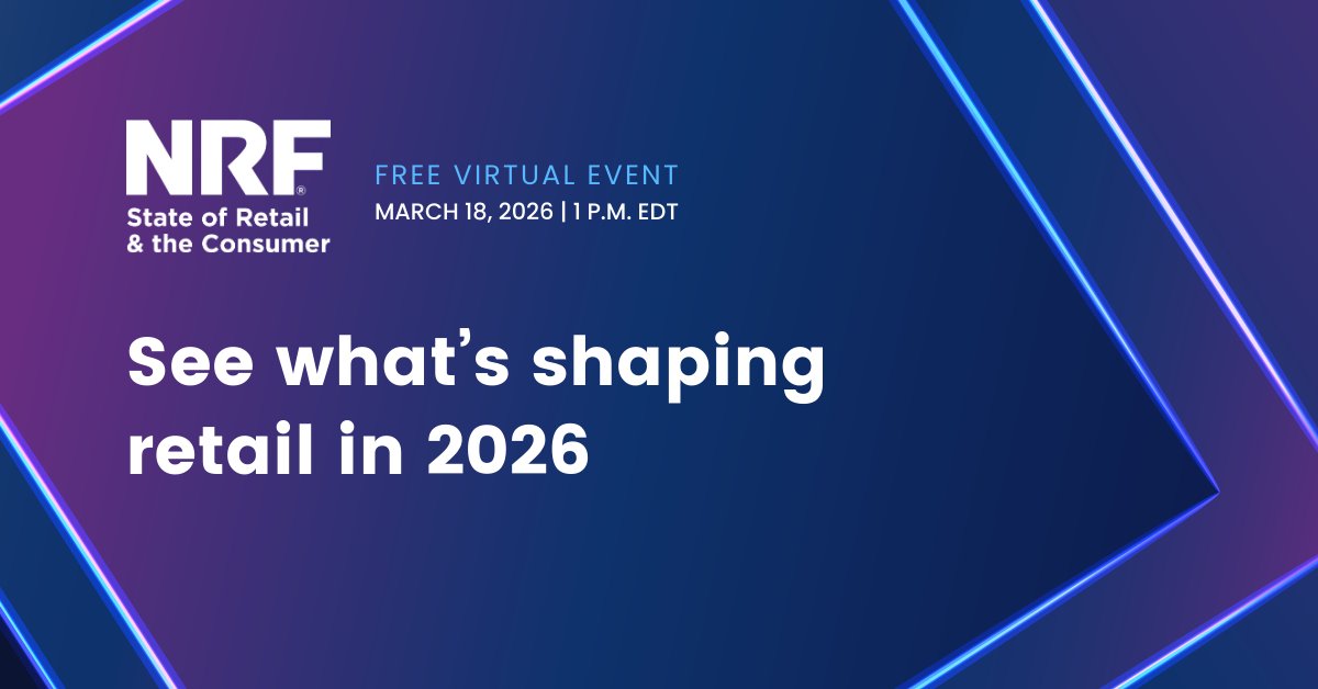 NRFnews's tweet photo. Join NRF’s free, one‑hour State of Retail &amp; the Consumer event featuring leaders from BJ’s Wholesale Club, the National Restaurant Association, Pinterest, Port of LA, U.S. Travel Association and YPulse. Don’t miss it — save your spot! https://t.co/3zeqUtcFdy https://t.co/E1hBTLiKKf