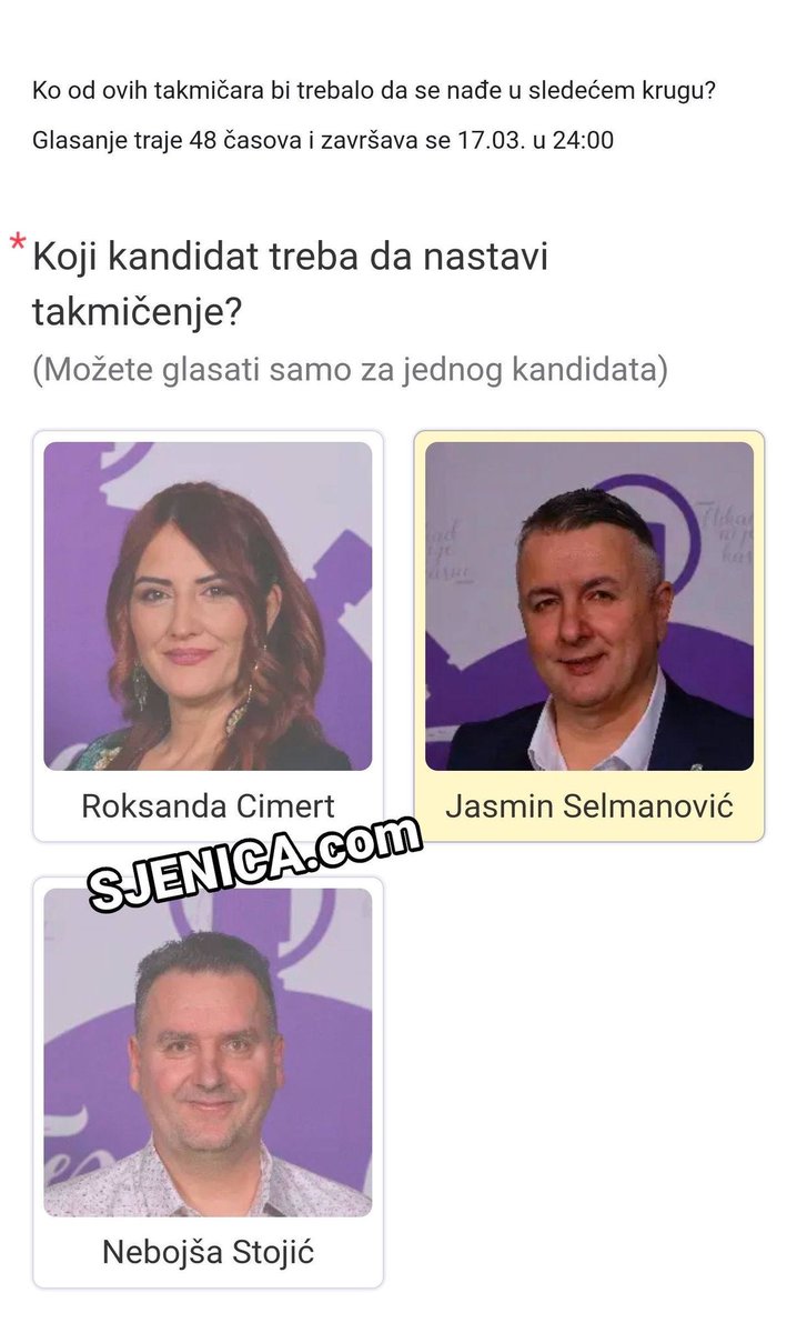 Sjenicacom's tweet photo. Podržavamo Jaska Jasmin Selmanović za prolazak u sledeći krug. Ako želite i vi, u komentarima ostavljam vezu sa kojom možete da glasate za Jaska.
#sjenica #muzika #muzikauzivo #nnk #jasminjaskoselmanovic #sjeničak #glasanje #glasaj #vote #pevanje #domace #slikadana #sjenicacom https://t.co/GuIPg8ewpG