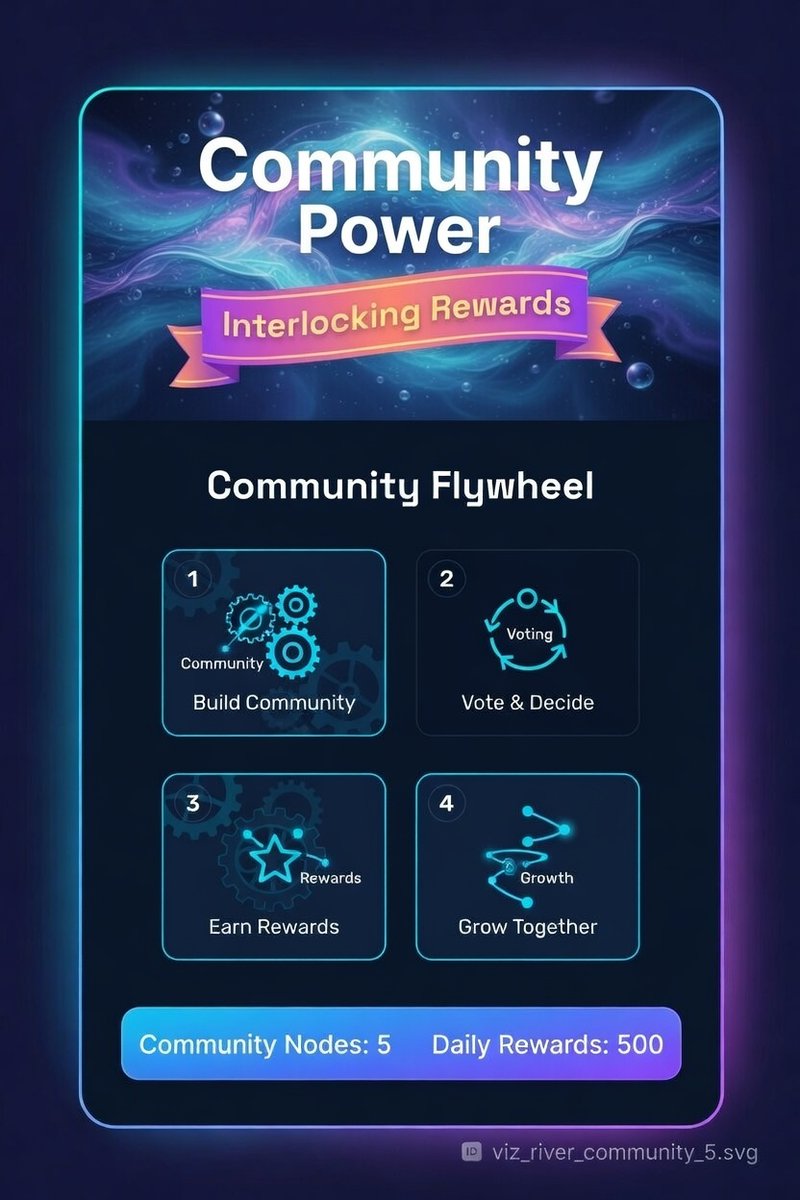 xCarl37's tweet photo. Tweet 5/6 (Community & Governance: Beyond Points)

River4FUN is more than just farming points. It's about building a community AND shaping the future.
✅ Vote: Use staked points to empower projects.
✅ Earn: Campaign rewards for active participants.
✅ Own: Be part of a protocol fixing real DeFi pain.
This is your chance to have skin in the game. @River4fun #RiverCommunity #DeFiGovernance