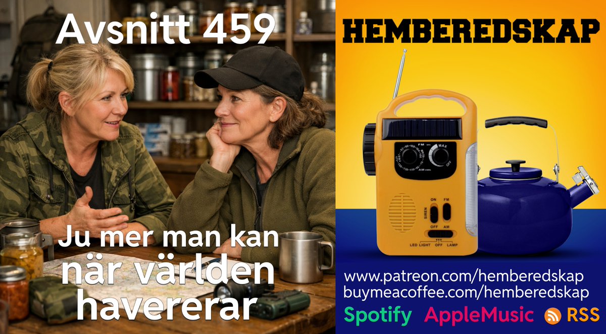 hemberedskap.libsyn.com/459-ju-mer-man… Om längtan efter självhushållning och att praktisera kunskaper där man kan lösa saker själv. Anette träffar Maria som hållit på många år med självhushållning och har två barn som kräver en balans mellan det moderna bekväma och hembakat bröd. #hemberedskap
