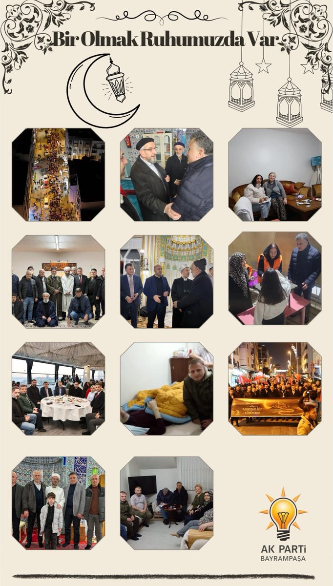 ilhanUsta's tweet photo. Ramazan’ın bereketiyle Bayrampaşa’da gönüller birleşiyor.
Dayanışma ve kardeşlik ruhu, hizmet yolunda bize güç veriyor.
Teşkilatımızın omuz omuza yürüyüşü, geleceğe umut taşıyor.

#BirOlmakRuhumuzdaVar
#MilletimizleYolumuzBir 
@abdullahozdemir
@akpartiistanbul
@Akparti https://t.co/zNgQSFYnvN