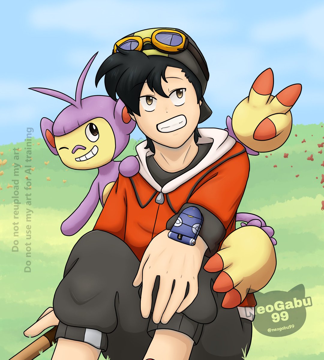 Un pequeño dibujo de Gold &amp; Ataro uwu

#pokespe #ポケスペ