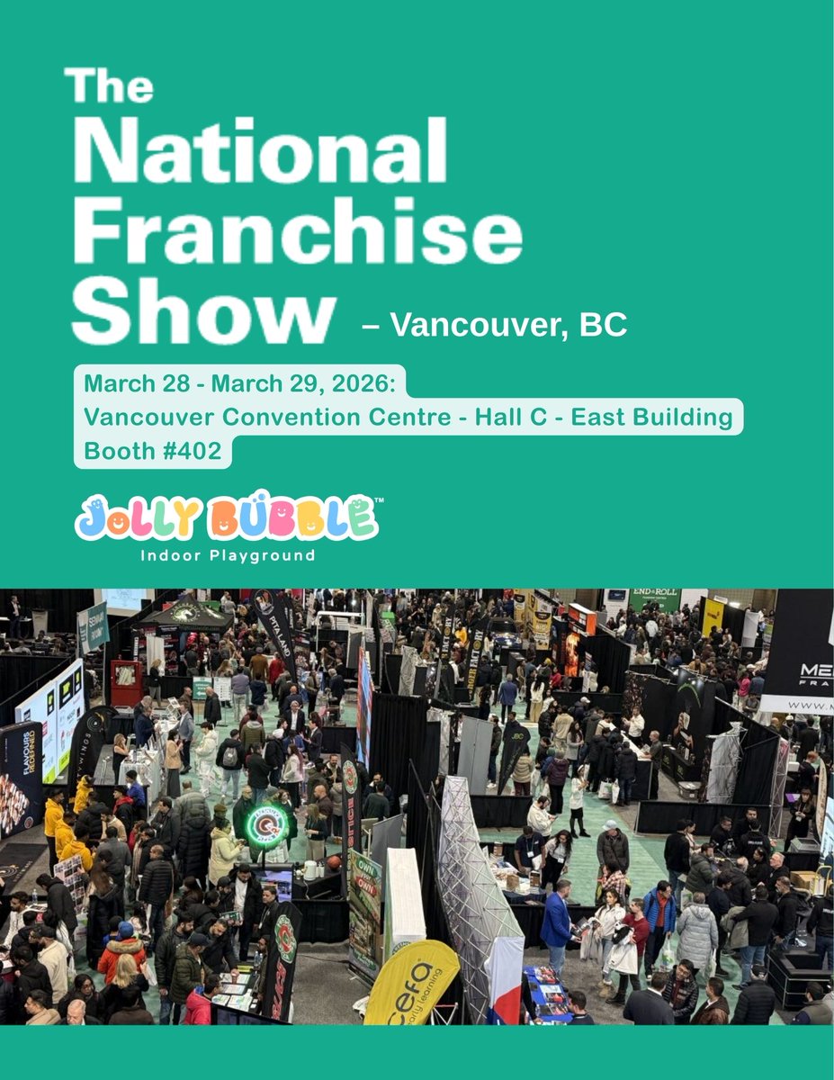 thejollybubble's tweet photo. We’re excited to attend The National Franchise Show in Vancouver, BC! Join us on March 28–29, 2026 at the Vancouver Convention Centre, Hall C – East Building, and visit us at Booth #402.

#jollybubble #nationalfranchiseshow #vancouver #franchising https://t.co/tcBKbzPh1P