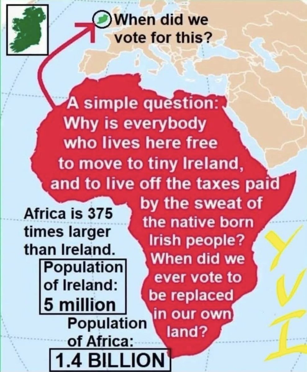 dynamo_duck's tweet photo. @Default69202648 Not to mention another 1.4 billion Indians and 400million Brazilians and all the other countries on top of that, the colonization of Ireland needs to stop! https://t.co/2zRU6zsh4W