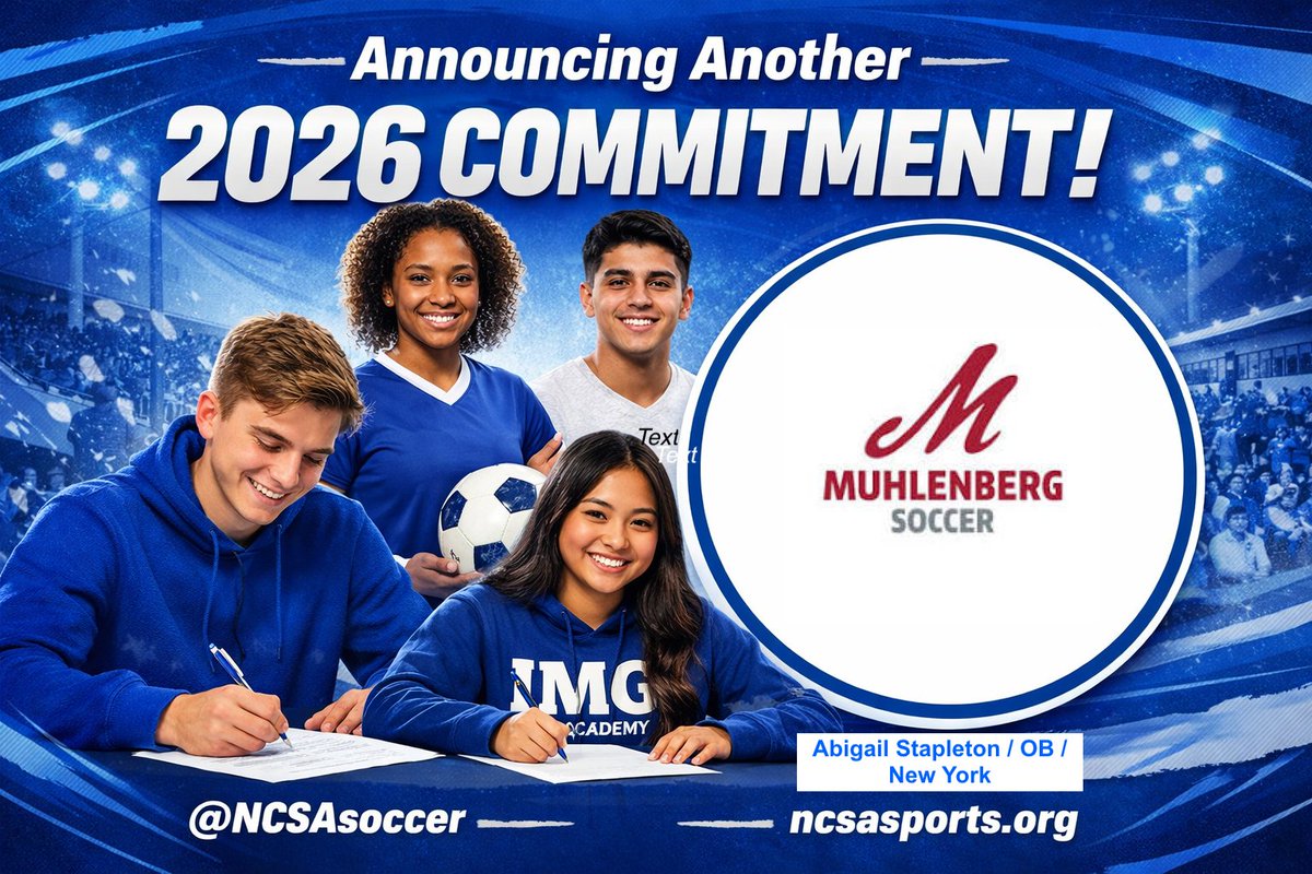 CoachBrittaNCSA's tweet photo. 🎉Commitment Update🎉
Congrats to 2026 OB, Abigail Stapleton on her commitment to Muhlenberg!
@NcsaSoccer @ncsa https://t.co/I7dWXhQA3y