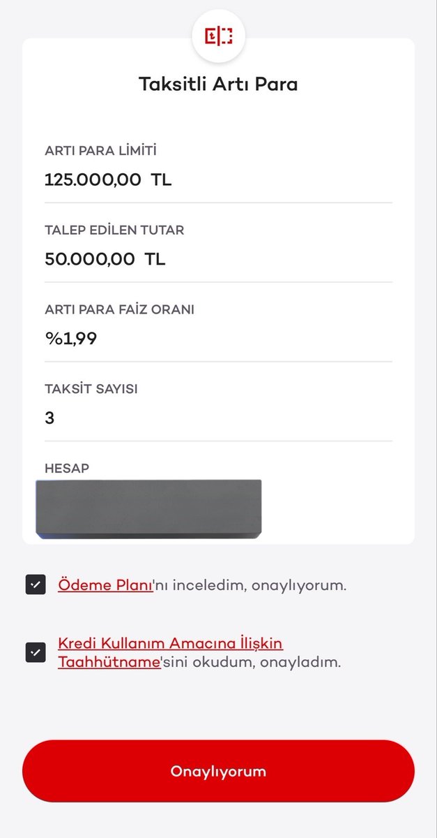 krediadam's tweet photo. MEVCUT MÜŞTERİYE %1.99 FAİZLİ 50.000 TL KREDİ İLK TAKSİTİ 38 GÜN SONRA AYARLAYANLAR VAR.

Akbank'tan 50.000 TL %1.99 Faizli 3 ay vadeli arti para (KMH) kampanyası 

Kredi Tutarı : 50.000 TL 

Faiz Oranı : %1.99

Kredi Vadesi : 3 AY

Aylık Taksit : 17.493,21 TL

Toplam Geri Ödeme : 52.479,63 TL

Başvurdunuz  mu ?
Kişiye özel olup umarım sizdede çıkar.
Takipçi arkadaşlar tarafından gönderilmiştir.
(Reklam ve işbirliği degildir)