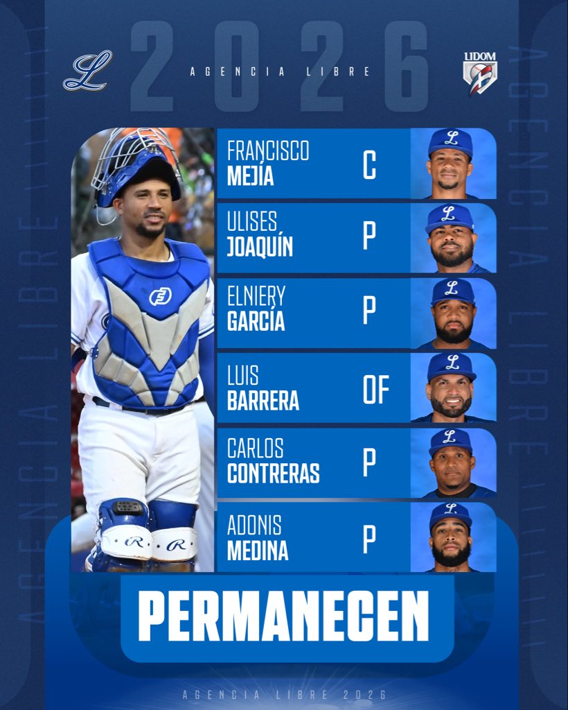 LIDOMRD's tweet image. PERMANECEN 🔒

Los @TigresdelLicey anunciaron que estos jugadores se quedan en el equipo azul 🐯

#AgenciaLibreLIDOM #LIDOM
