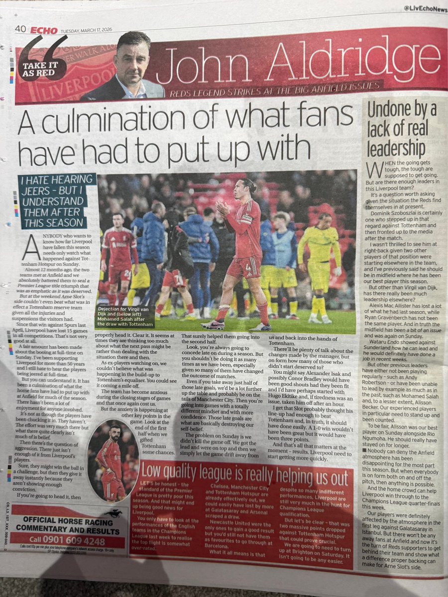 John Aldridge tweet media