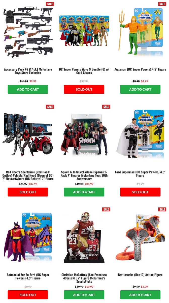 figuredeals's tweet photo. St. Patrick's Day Sale at McFarlane Toys: https://t.co/TENDxMqoDI

Use coupon code GREEN26 at checkout to receive 17% off in-stock orders. https://t.co/NIaXAHFd1F
