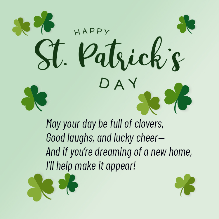 Happy St. Patrick's Day!

Wishing you a day full of good cheer, good fortune, and maybe even the start of your next great move!...Learn more at bh-url.com/AQXmN4xy #SpringvilleHomes #SpringvilleRealEstate #realestate #utahrealestate #homeforsale #propertylisting
