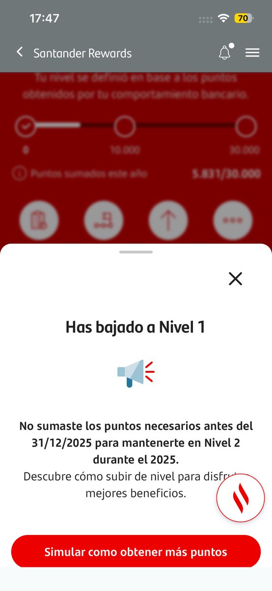 Aviles2012's tweet photo. @santanderchile a fin de año me dijeron que debería gastar X cantidad de Pesos para mantenerme en el nivel. Los gasté. Partí el año con Nivel 1 de Santander Rewards pero me dijeron que arreglarían el problema. Volví a Nivel 2. Ahora reviso y soy 1 nuevamente. https://t.co/elqNoXXmce