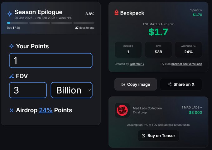 0xLS3ros's tweet photo. Airdrop Registration is Live 🚀 $Backpack

• Go to: https://t.co/aS6HhlDNUM
• Link your wallet
• Hit Registration
• Finish the process

Claim: 23 MAR. TGE
$backpack https://t.co/HEdr6hH9Vj