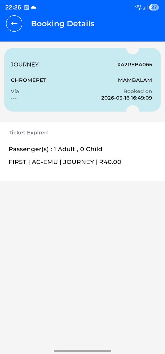 ramsumanth's tweet photo. @GMSRailway can you pls publish the latest train schedule for the AC emu trains in Chennai.  I was waiting for 40 mins at Chromepet on 16/3 and train 49006 was never to be seen. Wasted money on an Eticket as well. https://t.co/p83mj6HivD