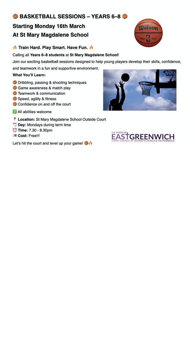 Gospelshow1's tweet photo. Basketball on the Peninsula  - Mondays for years 6 - 8 - all welcome #Greenwich #Youth #basketball #sports #CCEG https://t.co/RHMOOIRYxU