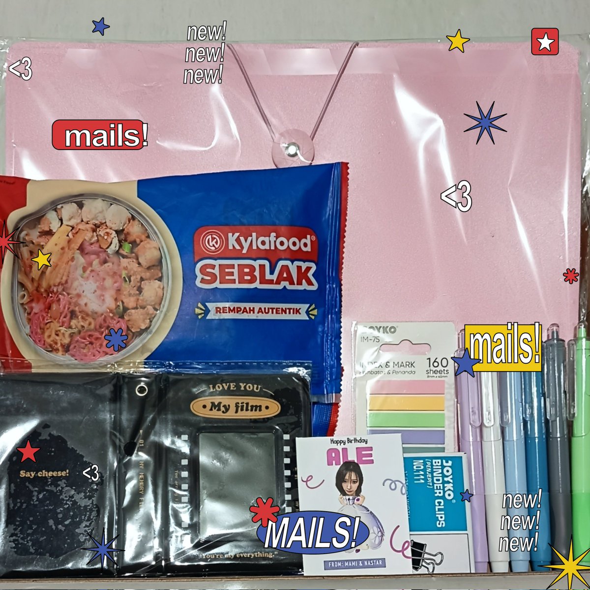 terima kasiiih buat hadiah ulang tahunnya yaa, <a href="/maminongs/">𝓛𝓲𝓾 👖</a> &amp; <a href="/yohanloyo/">nastar</a>! <3 thank you udah effort mikirin bekal untuk masa depanku itu, terharu besarrr. t____t kartu ucapannya juga imuttt pol, love you banyak-banyak!! 🥺🤍
