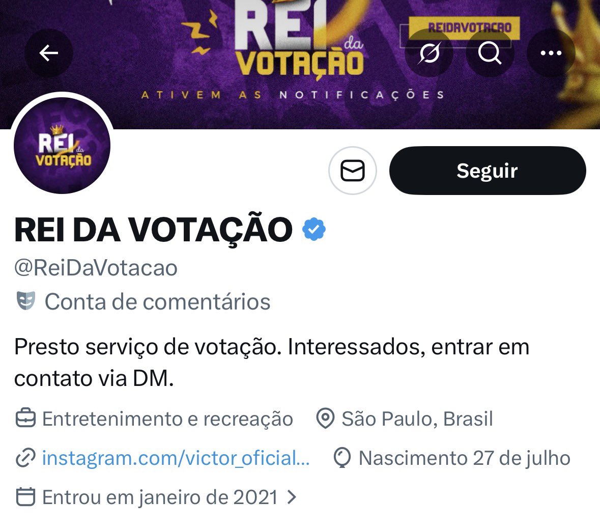 an_coment's tweet photo. @ReiDaVotacao O seu insta ta sua bio aq do twitter e você inventou fake news né, a equipe jurídica dele é bem forte, devem ter registado isso https://t.co/XhvP8AJnos
