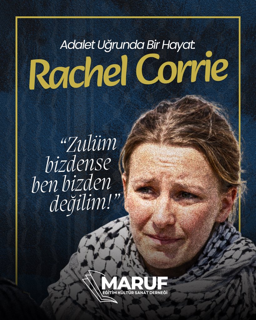 maruf_dernegi's tweet photo. Adalet uğrunda bir hayat: Rachel Corrie

Bugün, adalet için yükselen her seste biraz Rachel var.
Unutmamak ve unutturmamak için…
#RachelCorrie https://t.co/9jAMYLwInJ