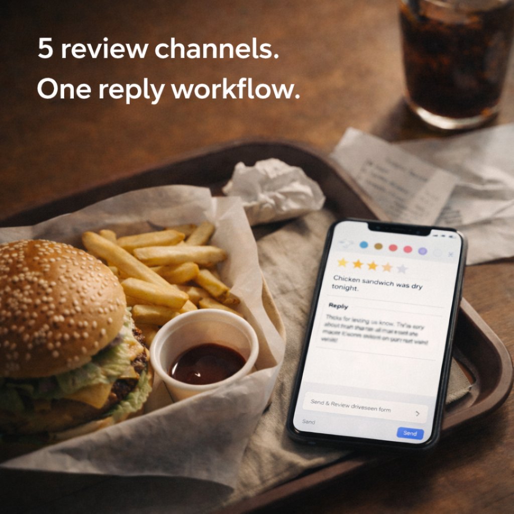 vooshusa's tweet photo. Restaurant teams still waste time replying to reviews one by one across DoorDash, Uber Eats, Grubhub, Google, and Yelp.

Voosh automates review replies across all 5 channels — faster responses, more consistency, less repetitive work.

Simple workflow. Big win. https://t.co/3XVfXVoOTI
