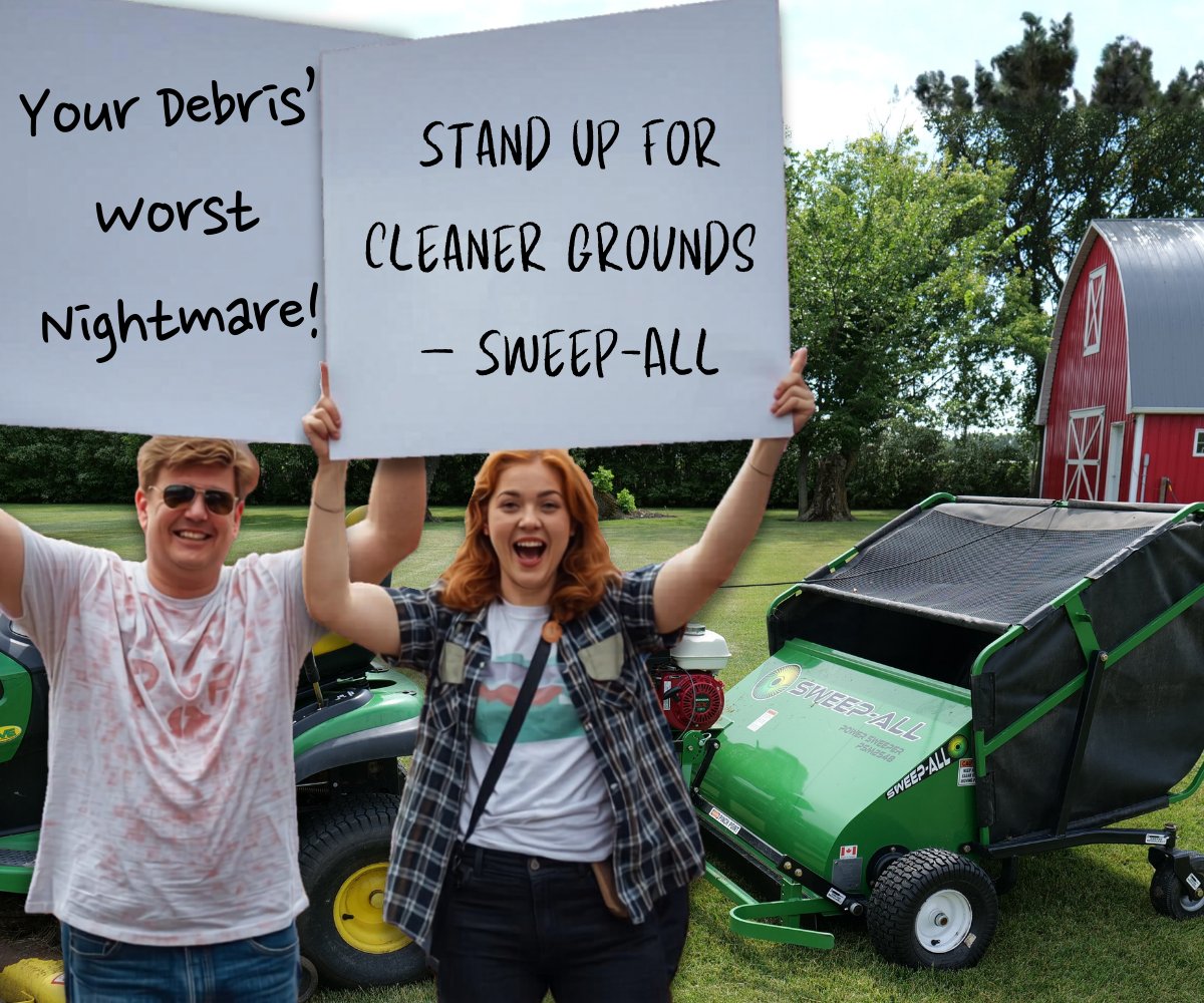 SweepAllTurf's tweet photo. Not all rallies change history. Some just make the yard look way better 📢 🙌 
#StandUpForCleanerGrounds 
#lawnsweeper 
#lawncare
#sweepall https://t.co/aorNKi2ioH