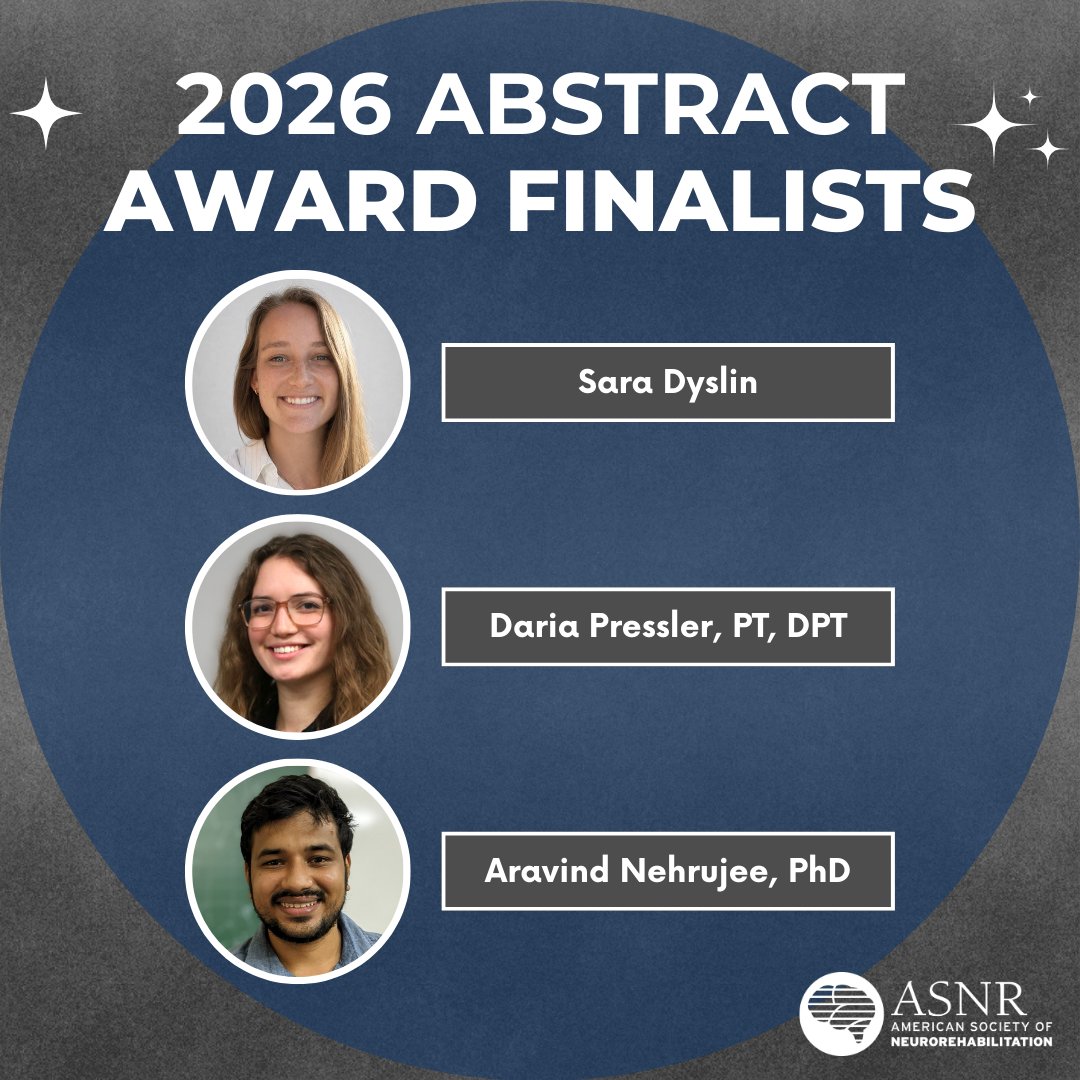 ASNRehab's tweet photo. We're excited to announce our 2026 Fellows of ASNR, V.I.S.T.E. Award, &amp; Rising Star Award recipients, as well as the finalists for our Presidential &amp; Fletcher McDowell Abstract Awards! Read our new blog article to learn more about these honorees!
https://t.co/G5mBgs7qRj #ASNR2026 https://t.co/T9lIJbYMzu