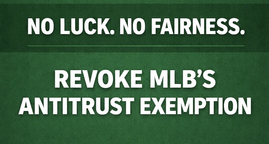 No luck. No fairness. Just business. ☘️

MLB waived a $500M relocation fee for John Fisher, and Oakland pays the price.

That’s not luck. That’s a setup.

✍️ c.org/YghsdZ7gH6

#HoldMLBAccountable #MLB