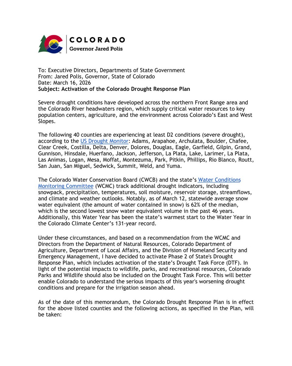 Governor Jared Polis tweet media