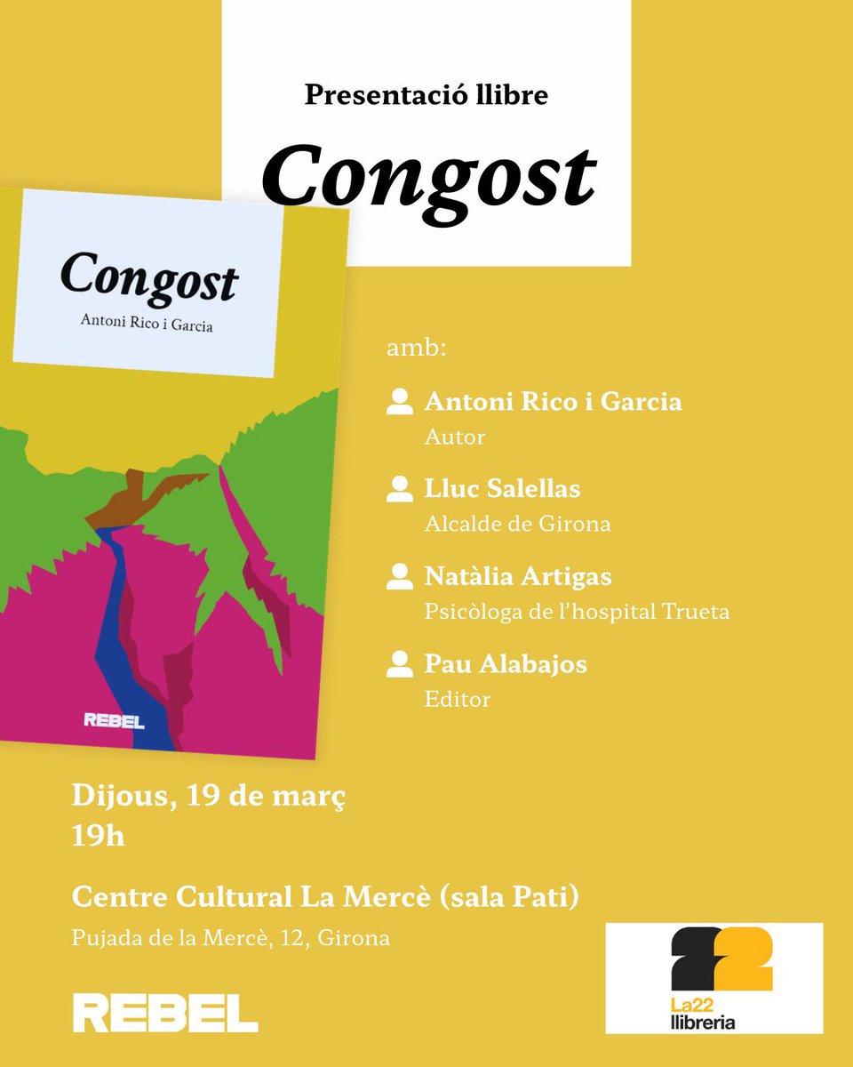 RebelEdicions's tweet photo. Ep! Açò ja està ací!

Presentació de #Congost de @ToniRicoGarcia a #Girona amb @llsalellasvilar Natàlia Artigàs i @PauAlabajos amb @LLIBRERIA22 https://t.co/JSRATgcLFa
