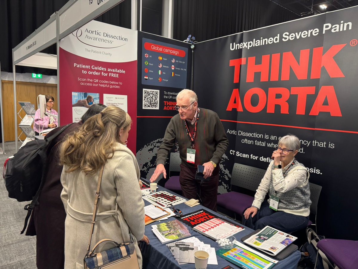 AorticDissectUK's tweet photo. ☘️ Happy St. Patrick’s Day!

Our team is at #SCTS2026 Belfast sharing the THINK AORTA message with clinicians 💚

Huge thanks to Bill Scott &amp; Maxine Mauger for speaking so powerfully about their lived experiences—bringing patient voices to the forefront.

#ThinkAorta #AD https://t.co/0N4C5ypcKE