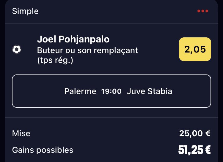 anikibetting's tweet photo. 🛫 🇮🇹 

🎯 Pohjanpalo
📈 2,05
📚 Betclic

❤️ si tu suis ! 

#TeamParieur https://t.co/x1rmcQFiLu