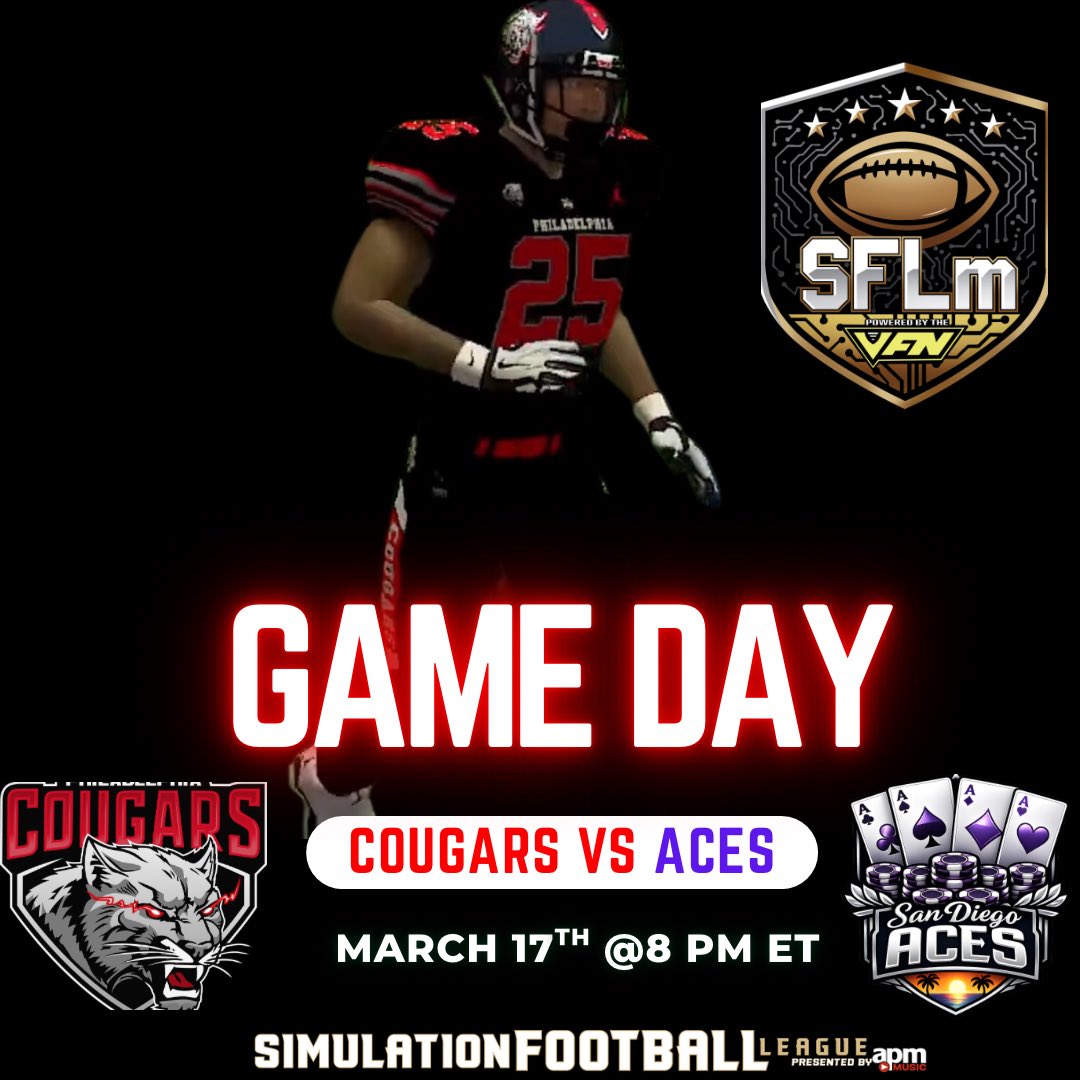 PhillyCougars's tweet photo. Be sure to tune in tonight as the Cougars are back in action against the San Diego Aces at 8PM ET.   #CougarNation #SFLm #SFL https://t.co/HrxdT9spgQ