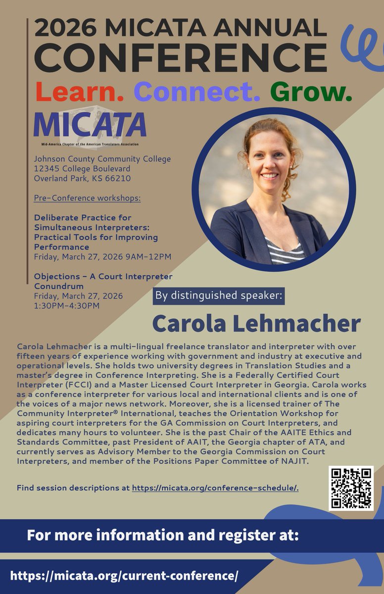 Last chance for early bird rates to MICATA's 2026 conference!

Join us in #KC on March 27 for two pre-conference workshops and on March 28 for a full day of educational sessions, pre-approved CEUs, and networking opportunities!

Register TODAY and save! micata.org/current-confer…