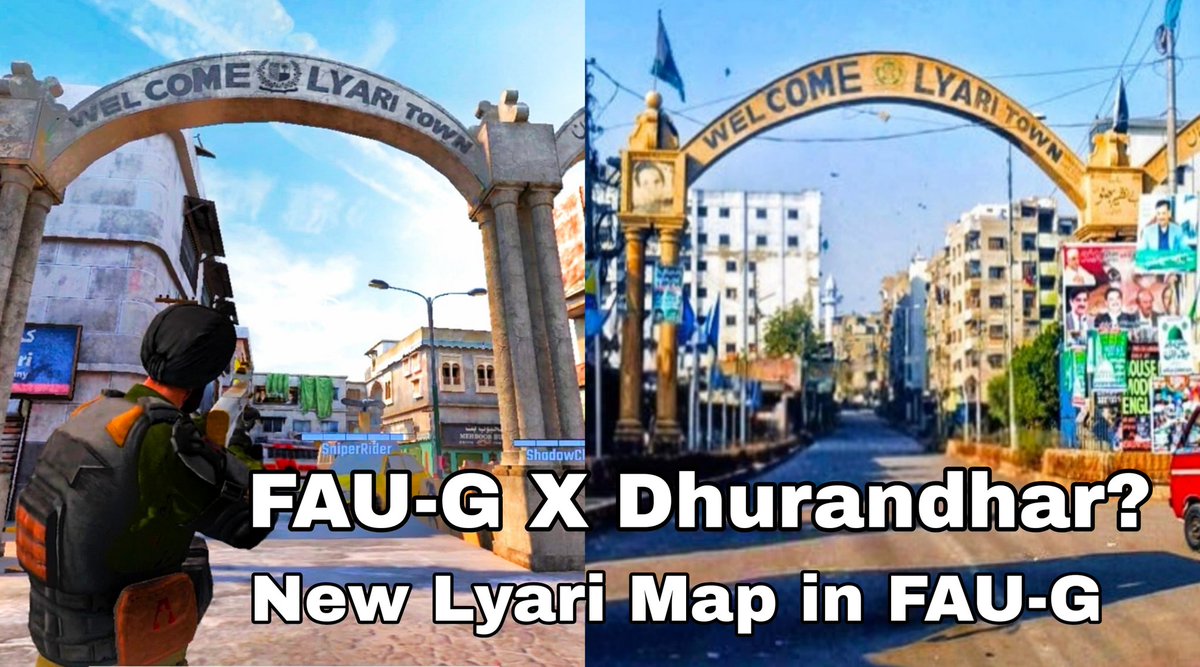 FaugVeer's tweet photo. FAU-G Domination just dropped a 🔥update!
Is this a collab with Dhurandhar 2?

New Lyari Town map looks straight out of a movie🎬

Game has already intense multiplayer modes, FBL2 GrandFinals happening most likely 1st week of April with ₹1Cr+ prize pool! 💥
#dhurandhar #faug https://t.co/32d9wQ5VHL