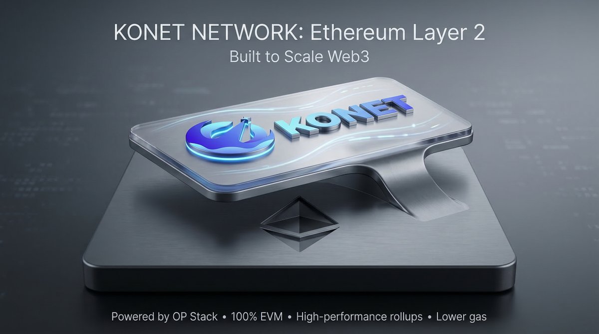 KONET_Official's tweet photo. KONET is a Layer 2 built to scale Ethereum. 🔗
Powered by the Optimism OP Stack ⚙️, it delivers faster transactions, lower fees, and full EVM compatibility for developers. 🚀
Scale Ethereum. Build without limits.
#KONET #Layer2 #Ethereum #Optimism #OPStack #Web3 #Blockchain https://t.co/ZJUAS10f3Z
