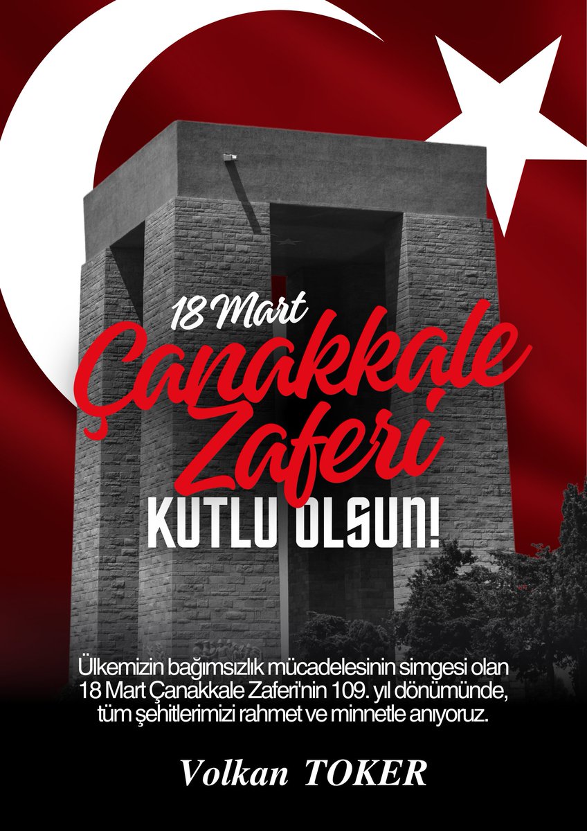 18 Mart 1915…
Bir milletin kaderini değiştiren gün. 🇹🇷

Yalnızca bir askeri başarı değil; inancın, cesaretin ve vatan sevgisinin destanıdır.
“Çanakkale geçilmez” sözü, bu toprakların ruhuna kazınmış bir iradenin ifadesidir.

Başta Gazi Mustafa Kemal Atatürk olmak üzere, bu