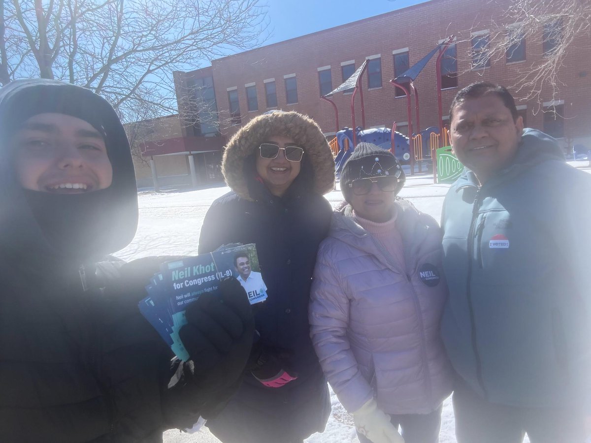 NeilForCongress's tweet photo. This is what a 100% neighbor-driven campaign looks like! 📷 Seeing the smiles on our volunteers' faces out at the polls today is a beautiful reminder of why we are doing this. We are building a community that protects working families and puts the common good first.

Thank you to everyone who has already voted and to these amazing folks giving their Tuesday to the campaign. It’s a beautiful afternoon—get out there and make your voice heard before 7 PM! 📷📷