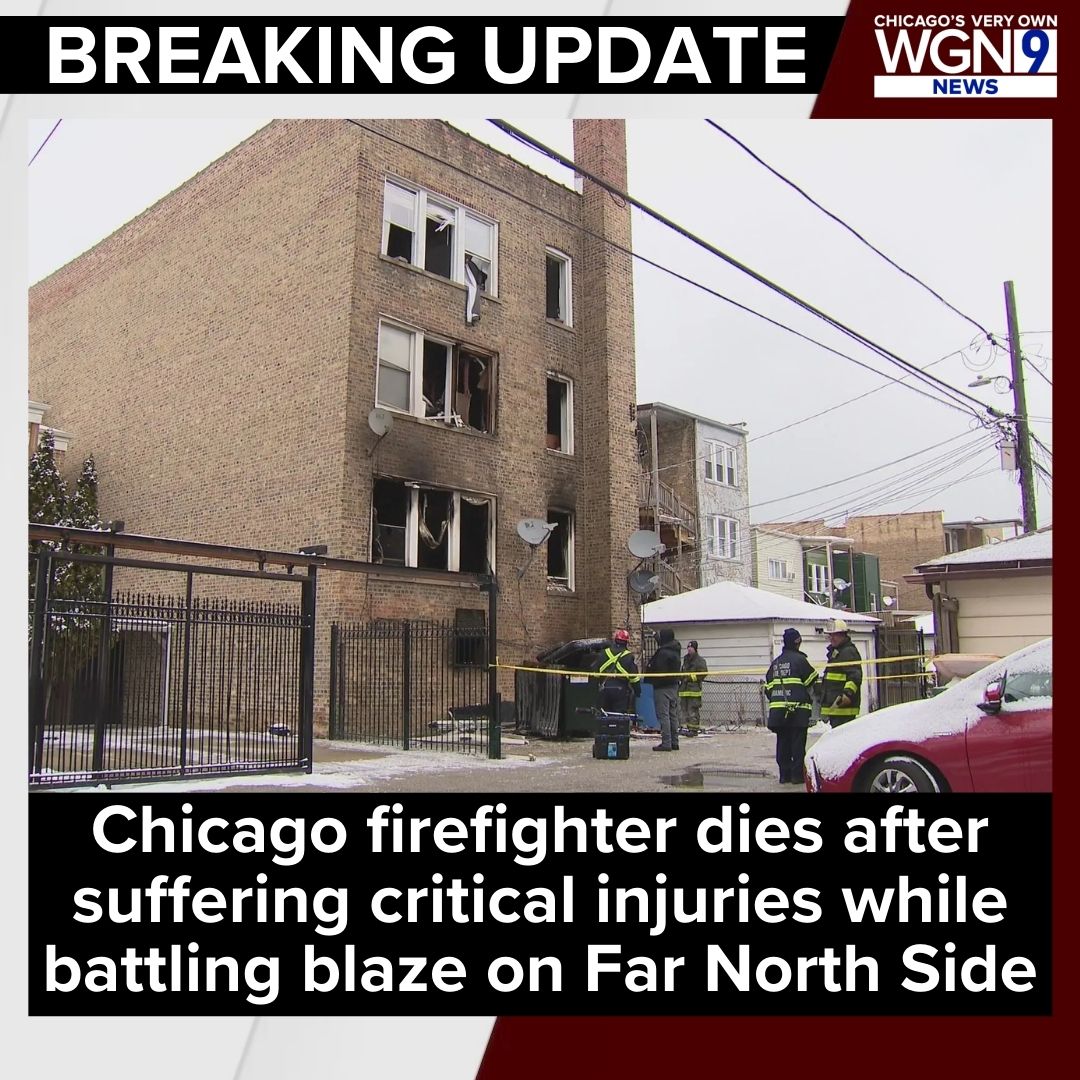 WGNNews's tweet photo. A Chicago firefighter who was critically injured while battling a fire on the city’s Far North Side on Monday has died, officials have confirmed.

Read more: https://t.co/adPKmOFXiU https://t.co/MtIsblQFC0