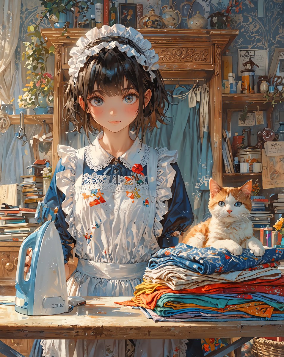 「洗いたてなんだよ…」

#午後のメイドさん