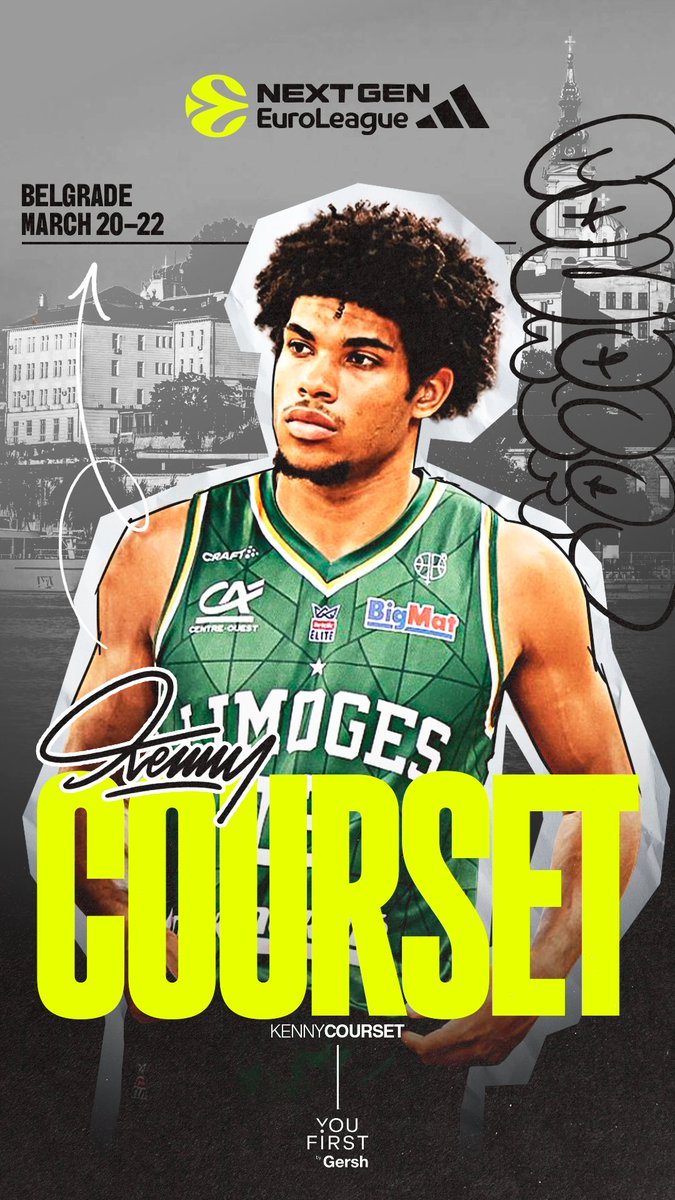 jjacksonliam's tweet photo. KENNY COURSET (Limoges CSP) sélectionné pour l’Euroleague Adidas Next Gen à Belgrade ce weekend (20-22 Mars) 🔋‼️
Kenny Courset has been selected for the Euroleague ANGE, taking place this weekend in Belgrade https://t.co/Vyl8fib8i5