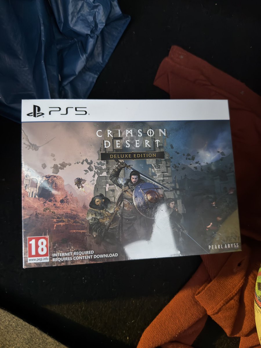 Dark_Prince1998's tweet photo. Can’t be happier. So much hype for Crimson Desert and the deluxe edition is really cool. https://t.co/1CzX5w0LrQ