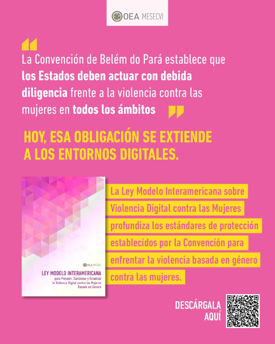 🙋🏽La región ya cuenta con un instrumento clave para proteger los derechos de mujeres y niñas en los entornos digitales: la Ley Modelo Interamerica para Prevenir, Sancionar y Erradicar la Violencia Digital contra las Mujeres Basada en Género

Descargala 🔗
belemdopara.org/wp-content/upl…