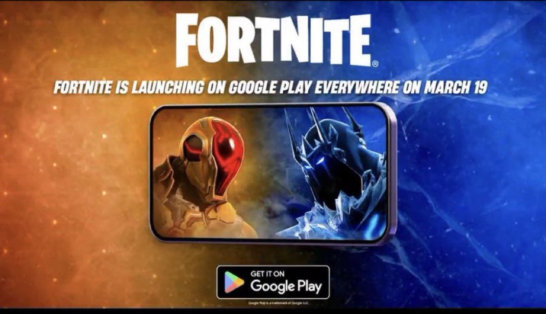 X_Games7's tweet photo. 🚨🚨🚨:

- رسميًاااااا ( واخيرًا ) 

عودة فورتنايت على متجر قوقل بلاي بعد غياب طويل جدًا📱😱🔥!!

- إبتداءاً من 19 مارس 🗓️

#فورتنايت #Games #gogle https://t.co/hMqVr5Blgg
